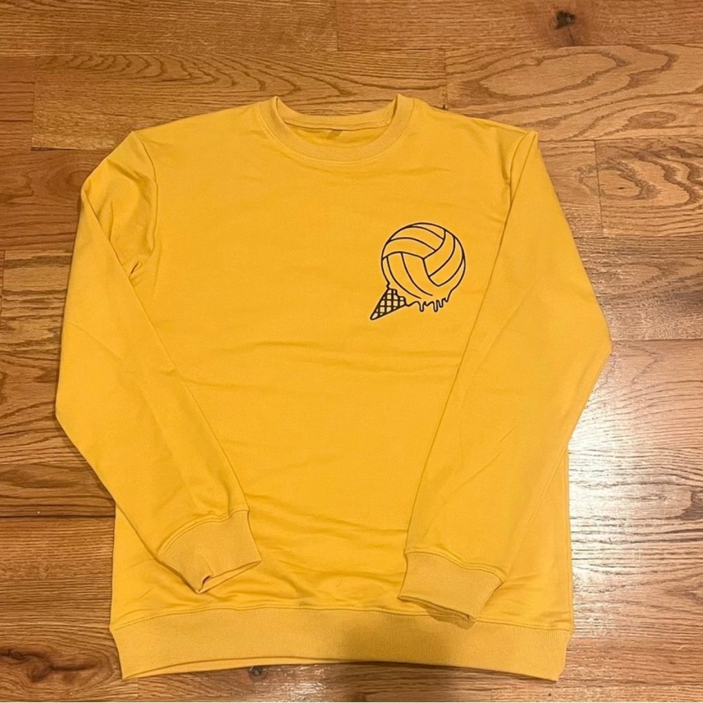 Yellow Graphic Women's Crew Neck Sweater